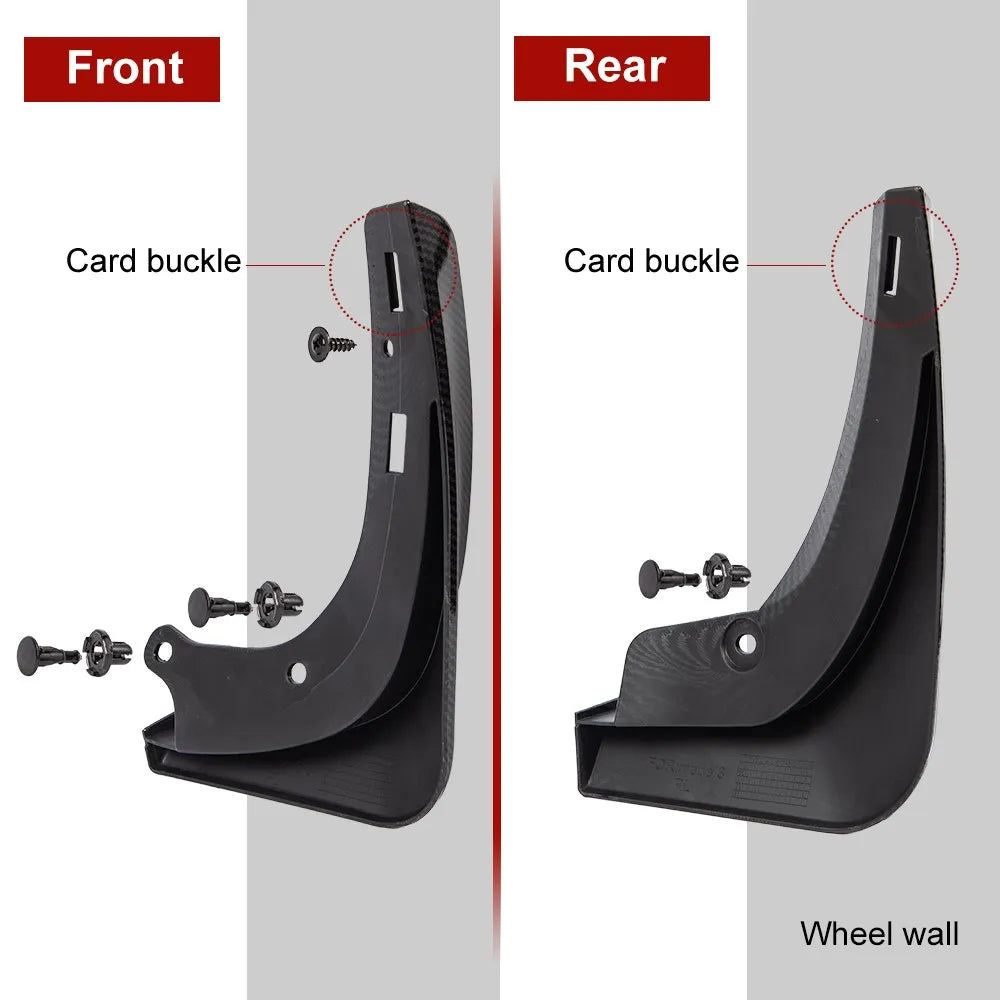 Xyzplus Model3 2023 Mud Flaps For Tesla Model 3 2022 Accessories Guard Fender Front Rear Wheel Mudguard Carbon Fiber ABS