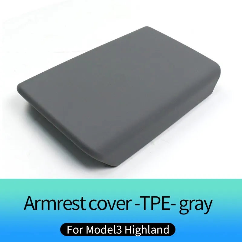 Armrest Cover For Tesla Model 3 Highland 2024 TPE Soft Case Car Center Console Cover Latch Armrest Box Pad Accessories Mat