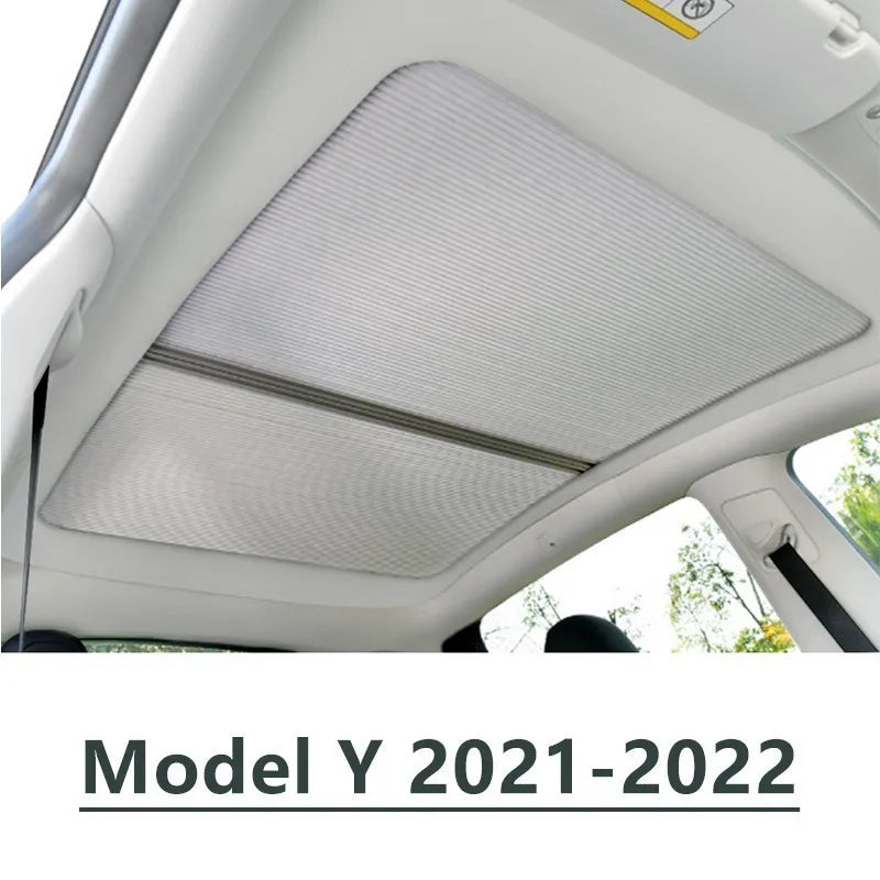 Car Magnetic Sunroof Sunshade Sun Visor Cooling Cover For Tesla Model Y 2021-2022 Retractable Interior Modification Accessories