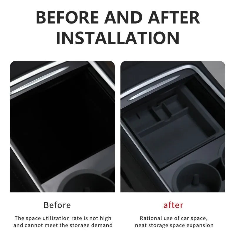 ModelY Storage Box Car Central Control Crystal Box Silicone For Tesla Model 3/Y Accessories 2021 2022 Auto Interior Parts Model3