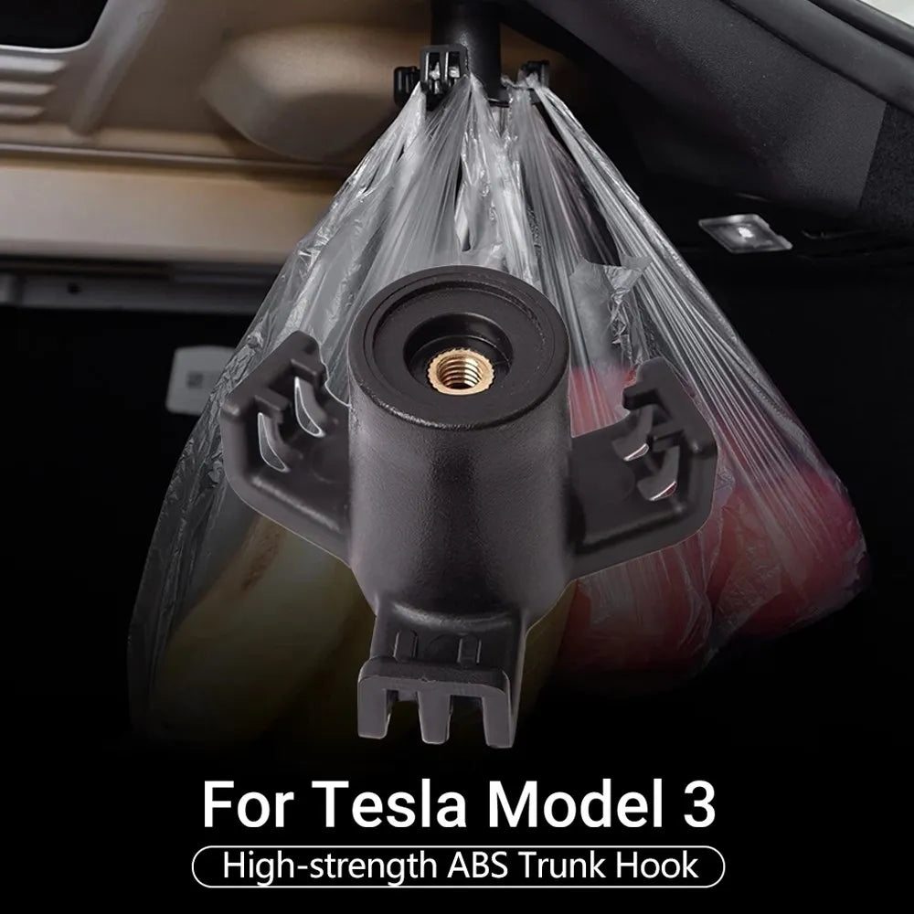 For Tesla Model 3 Y Rear Hook Functional Trunk Hook Cargo Holder Anti-Swinging Bag Hanger Interior Accessories 2017-2022