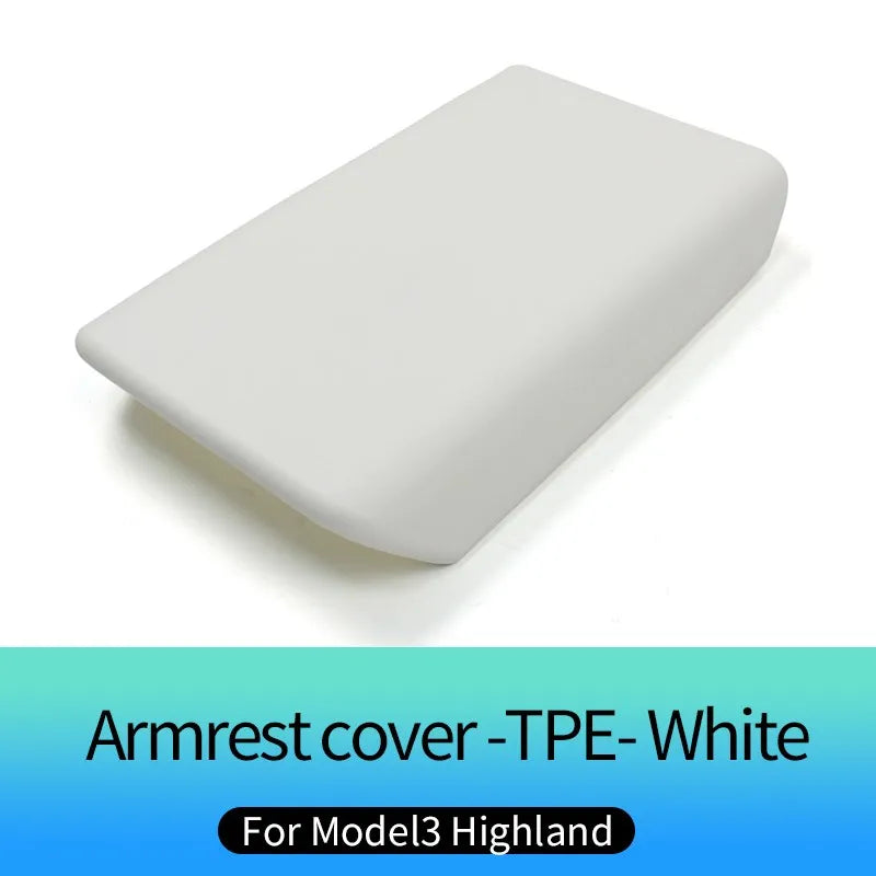 Armrest Cover For Tesla Model 3 Highland 2024 TPE Soft Case Car Center Console Cover Latch Armrest Box Pad Accessories Mat