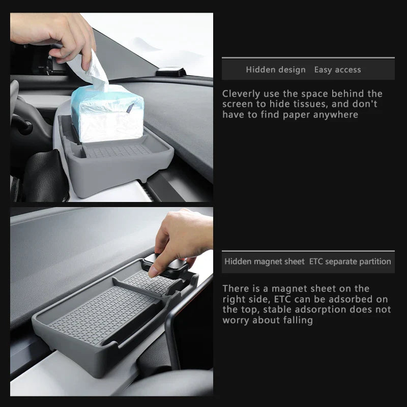 For Tesla Model 3 Y 2021-2023 Car Multifunctional Dashboard Anti-Slip Pad Interior Accessories Small Item Storage Mat