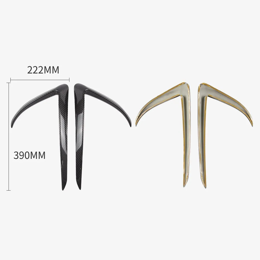 Xyzplus Front Blade Trim For Tesla Model 3 2023 Accessories Matte Carbon Fiber ABS Black White Model3 2022 Car Accessories