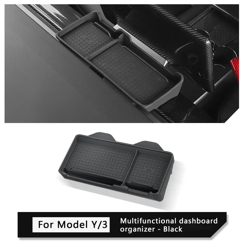 For Tesla Model 3 Y 2021-2023 Car Multifunctional Dashboard Anti-Slip Pad Interior Accessories Small Item Storage Mat