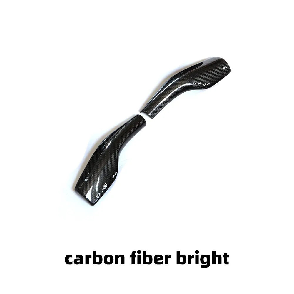 NEW Tesla model 3 Tesla Model Y 2023-2017 Accessories Real Carbon Fiber Column Shift Protective Cover Decorative Stickers 2PCS