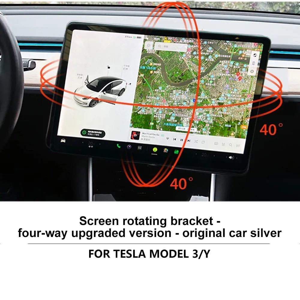 For Tesla Model 3 Y 2023 Accessories New Central Control Screen Display Rotation Bracket Car GPS Navigation Holder Swivel Mount