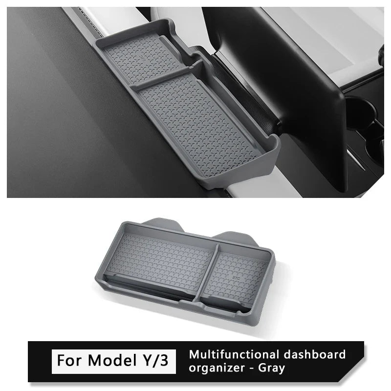For Tesla Model 3 Y 2021-2023 Car Multifunctional Dashboard Anti-Slip Pad Interior Accessories Small Item Storage Mat