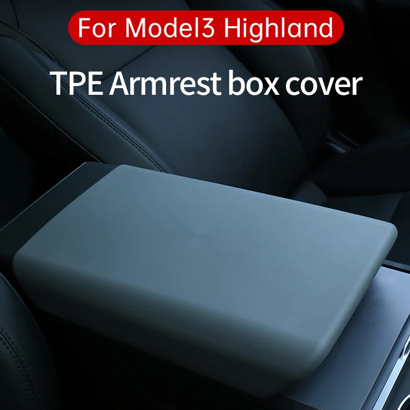 For Tesla Model 3 Highland 2024 Car Central Control Armrest Cover, Model 3+ Armrest Box Protector Interior Decoration