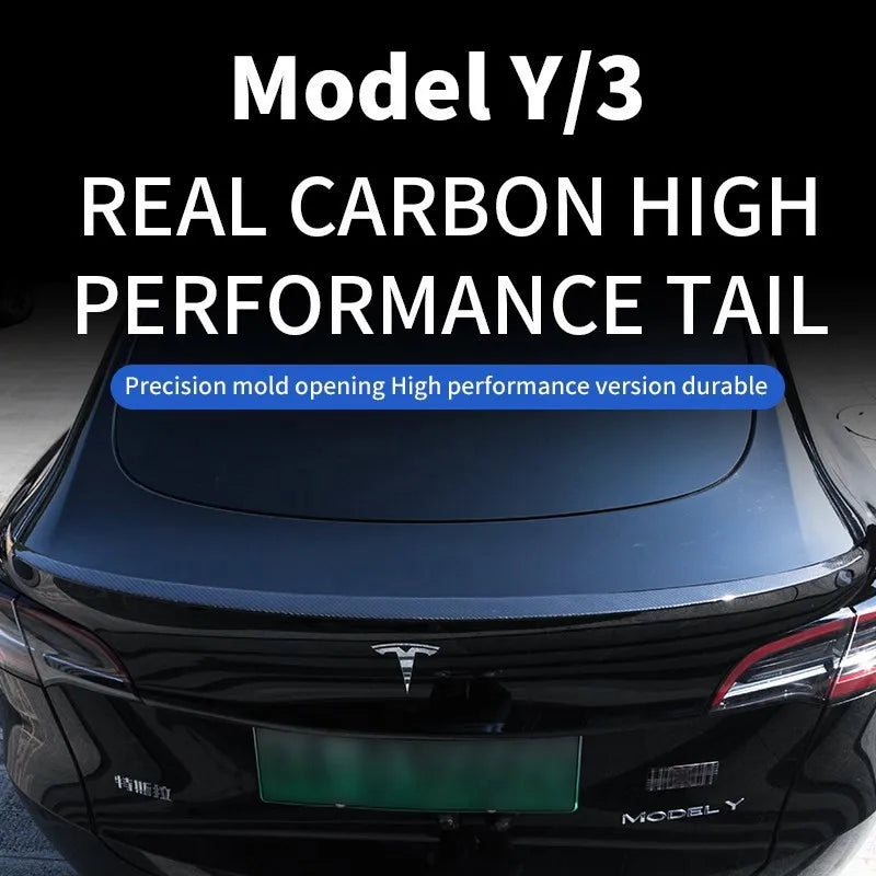 For Tesla Mode 3 Y 2017-2023 Car Trunk Wing Spoiler Real Carbon Fiber Original Car Tail Spoiler Accessories