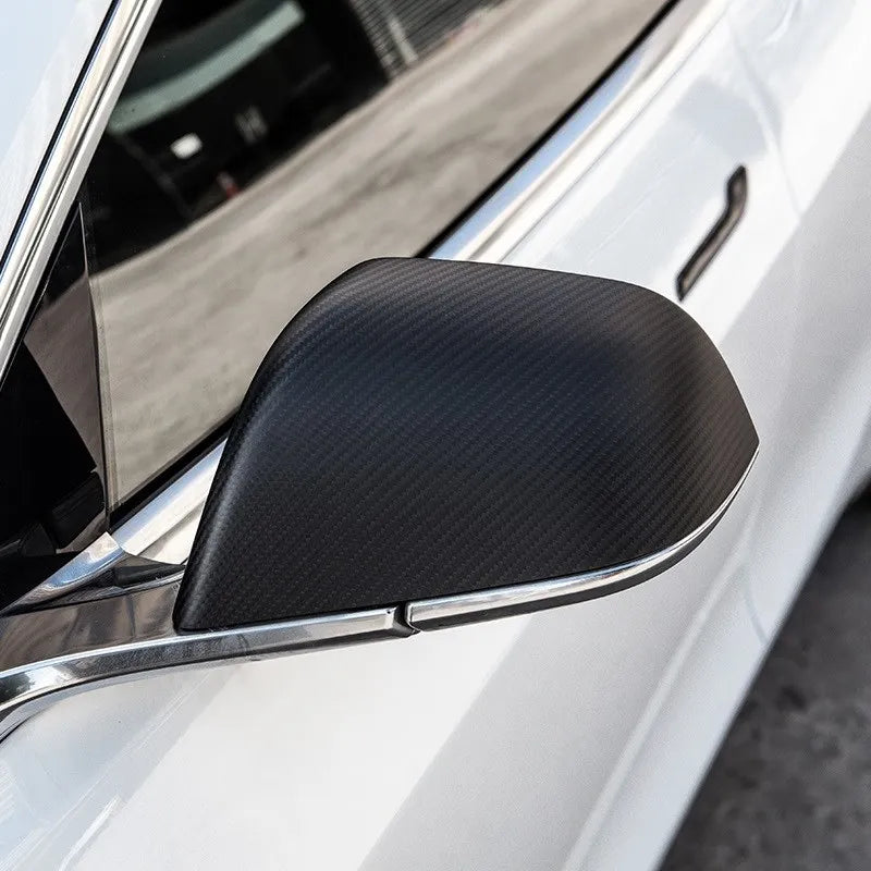 Xyzplus Model 3 New Car Real Carbon Fiber Rear View Mirror Protective Cover For Tesla Model Y 2023 Matte Accessories