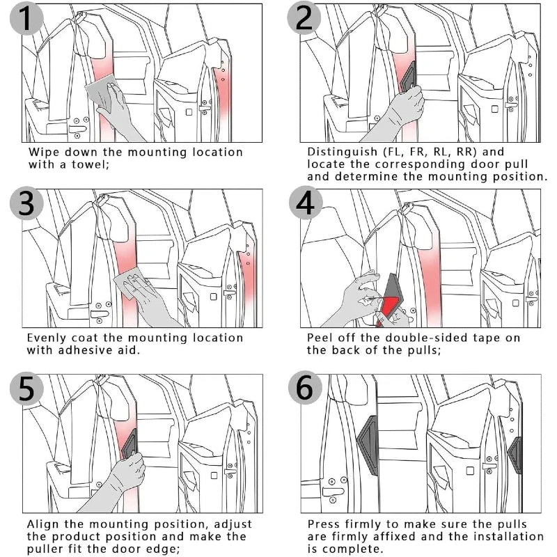 Door Handles For Tesla Cybertruck 2023 2024 4pcs Silicone Fingerprint Resistant Door Closer Handle Hidden Car Interior Accessori