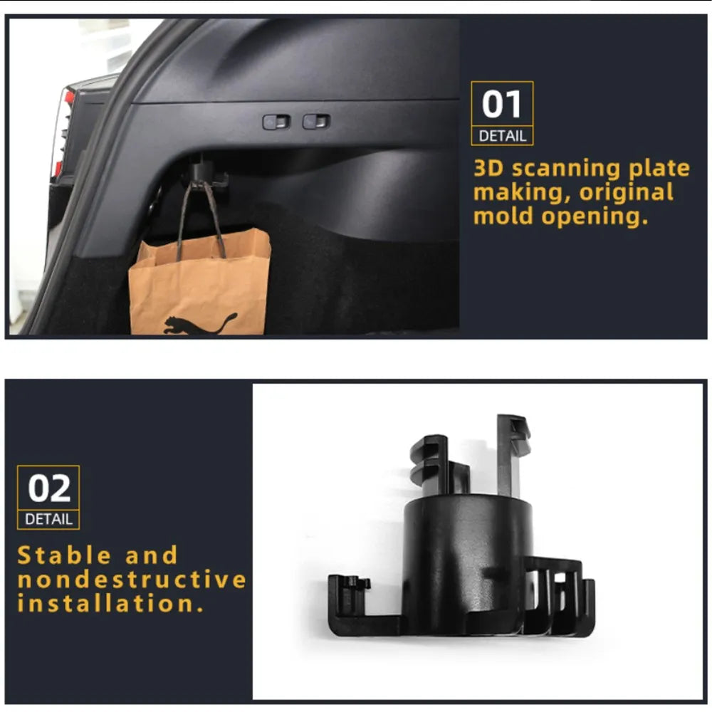 For Tesla Model 3 Y Rear Hook Functional Trunk Hook Cargo Holder Anti-Swinging Bag Hanger Interior Accessories 2017-2022