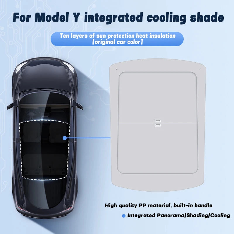 For Tesla Model Y 2023 Magnetic Sunshade Sunroof Model y 2022 Retractable Sunshade Sun Visor Cooling Cover Interior Modification