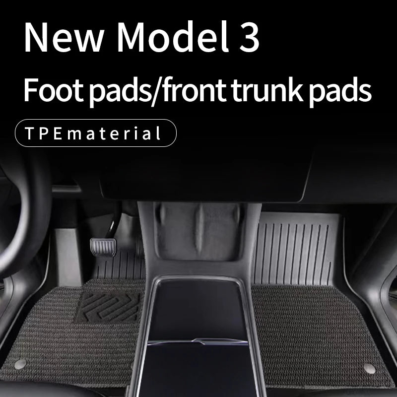 For tesla model 3 2024 foot mat and front rear trunk mat