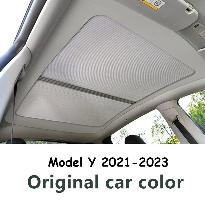 For Tesla Model Y 2023 Magnetic Sunshade Sunroof Model y 2022 Retractable Sunshade Sun Visor Cooling Cover Interior Modification