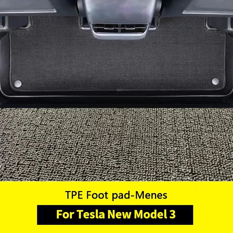 Floor Mats for New Tesla Model 3 2024 Highland TPE Waterproof Wear-resistant Luggage Mat Foot Pads Rear Trunk Mats Accessories