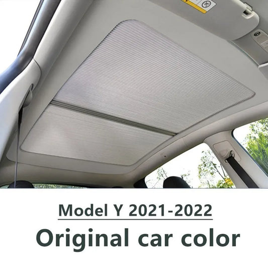 Car Magnetic Sunroof Sunshade Sun Visor Cooling Cover For Tesla Model Y 2021-2022 Retractable Interior Modification Accessories