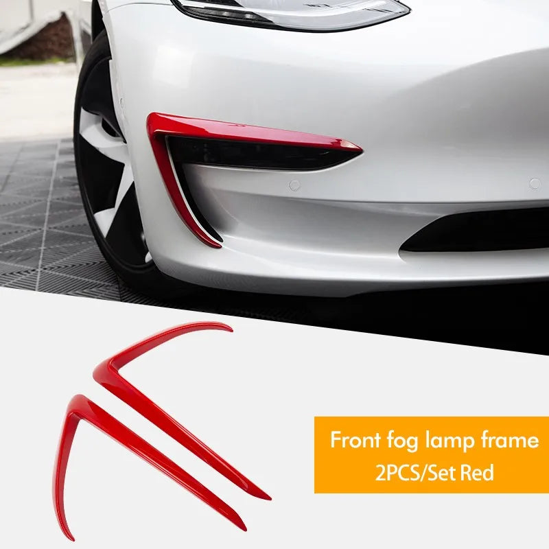Xyzplus Front Blade Trim For Tesla Model 3 2023 Accessories Matte Carbon Fiber ABS Black White Model3 2022 Car Accessories