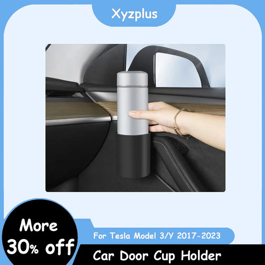 Xyzplus Car Door Cup Holder For Tesla Model 3 2023 Special Door Cup Storage Box Rack For Model Y 2022 Car Door Cup Stand