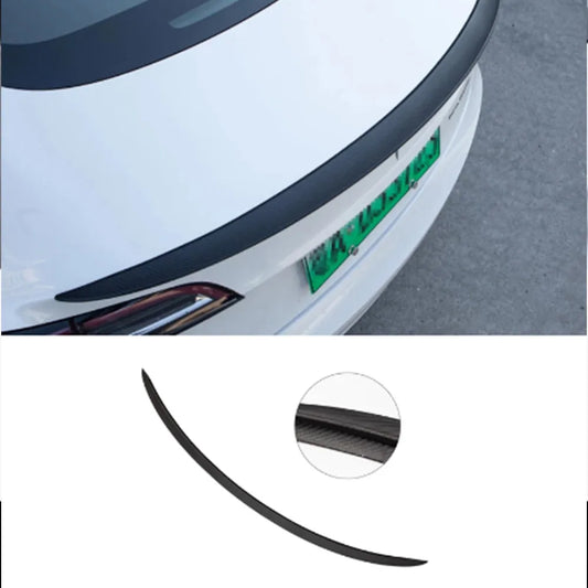 For Tesla Model Y Real Carbon Fiber Spoiler 2023 2024 Rear Trunk Wings For Model Y 2022 Carbon Spoiler Auto Tail Fin Accessories