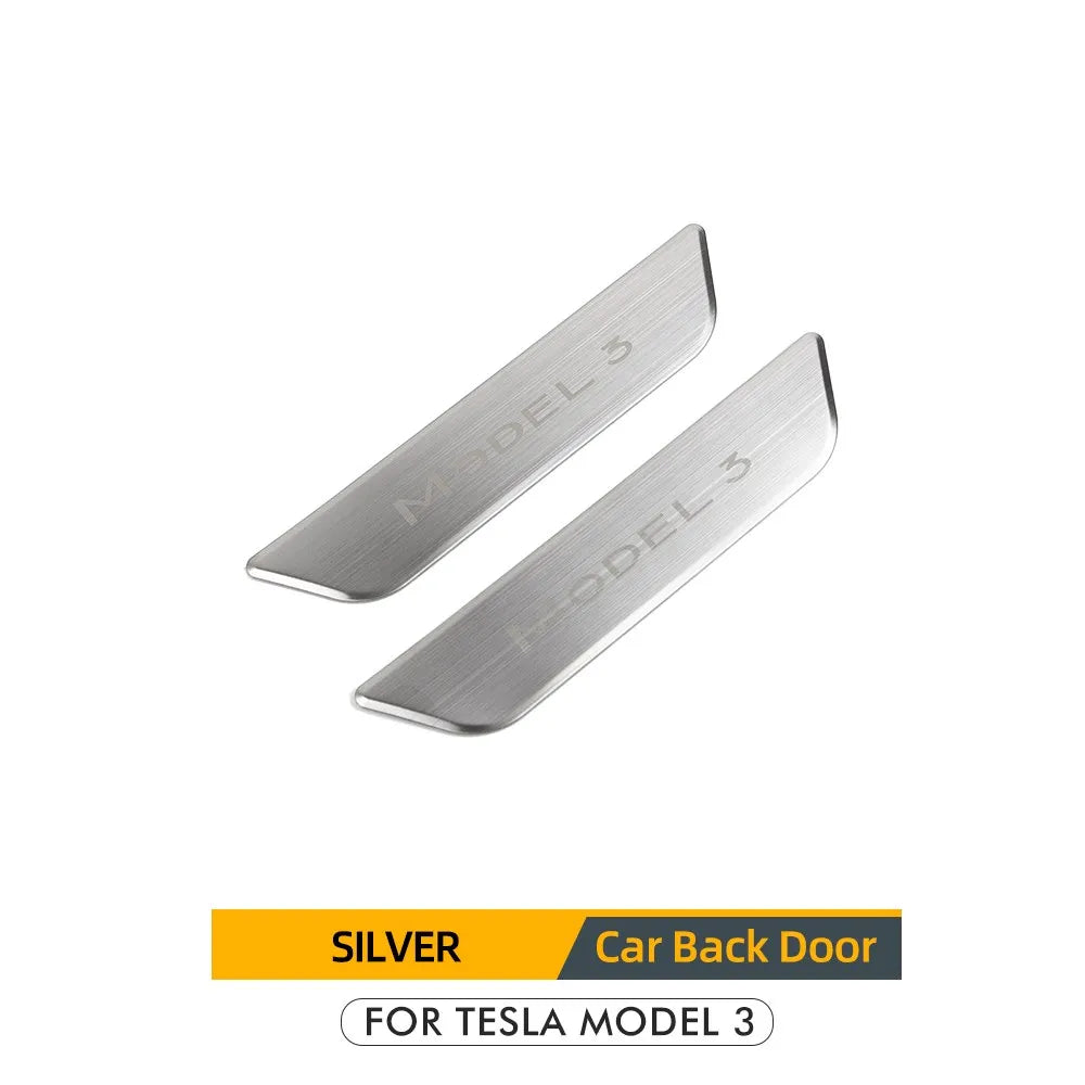 Xyzplus Model3 2023 Door Sill Decoration Wrap Cover For Tesla Model 3 2022 Accessories Pedal Protection Strip Carbon Fiber