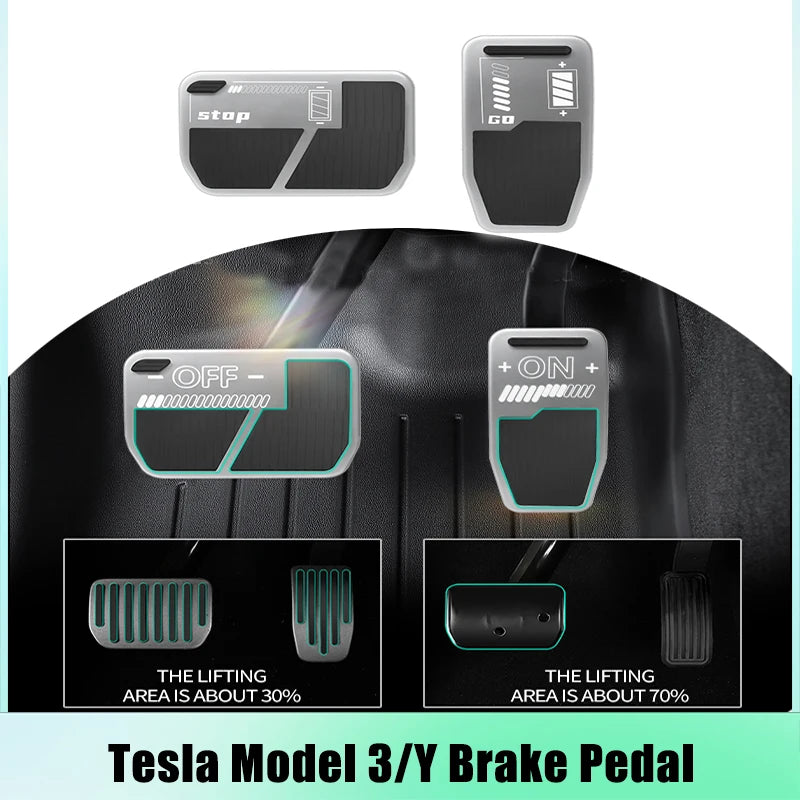 ModelY Brake Pedal Pads Covers For Tesla Model 3 Y 2023 2022 Accessories Auto Accelerator Brake Metal Cover 2021