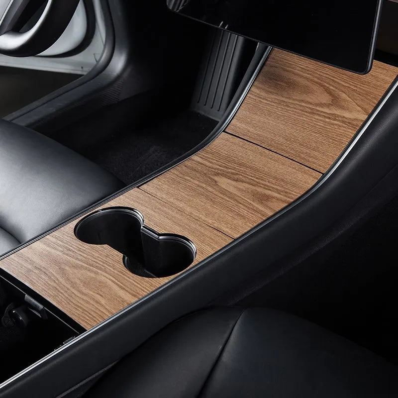 Model3 Car Center Console Wrap Sticker For Tesla Model 3 Y 2020 Wood Console Grain Accessories For Tesla Model Three accessory