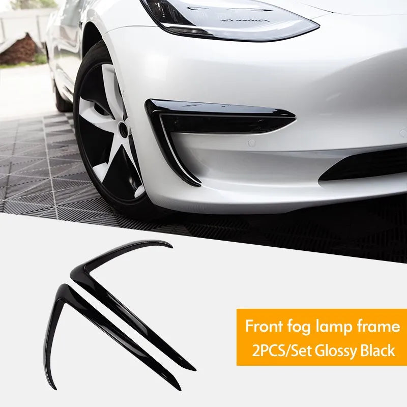 Xyzplus Front Blade Trim For Tesla Model 3 2023 Accessories Matte Carbon Fiber ABS Black White Model3 2022 Car Accessories