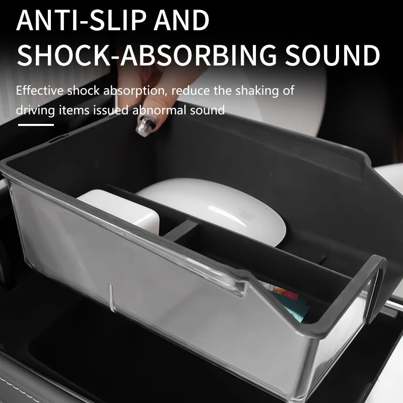 For Tesla Model 3 2023 Model Y Silicone Storage Box 2021 2022 Center Armrest Console Double Organizer Case Car Accessories Auto