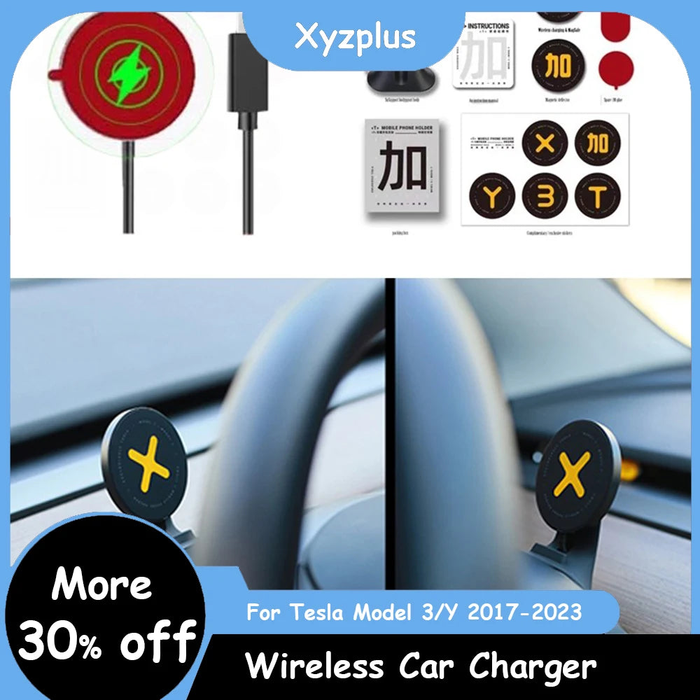 Magnetic Wireless Car Charger Mount Adsorbable Phone For Tesla Model 3 2023 Model Y For iPhone 13 For xiaomi Drop-Shipping