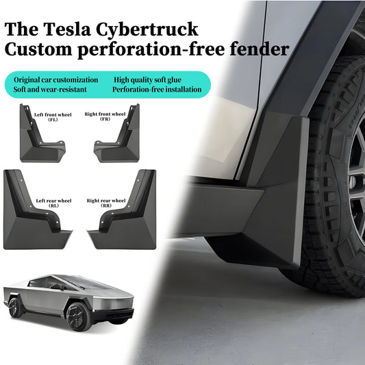 MudFlaps For Tesla Cybertruck 2023 2024 Pickup Mudguards Mud Flaps Splash Guards Front Rear Wheels Fender Car Accessories 4Pcs