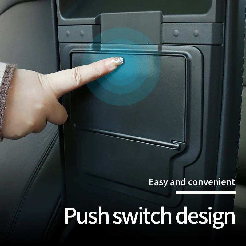 Hidden Storage Box for Tesla Model 3+ Magnetic Suction/Press Armrest Box Privacy Storage New Model3 Highland 2024 Accessories