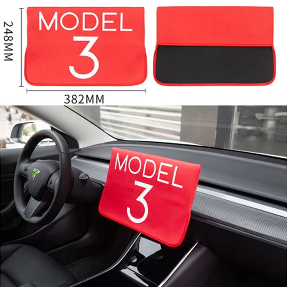 Screen Protector Cover Model3/ModelY LOGO For Tesla Model 3 Y Black/Red/White Car Swivel Bracket Guard Auto Accessories 2022