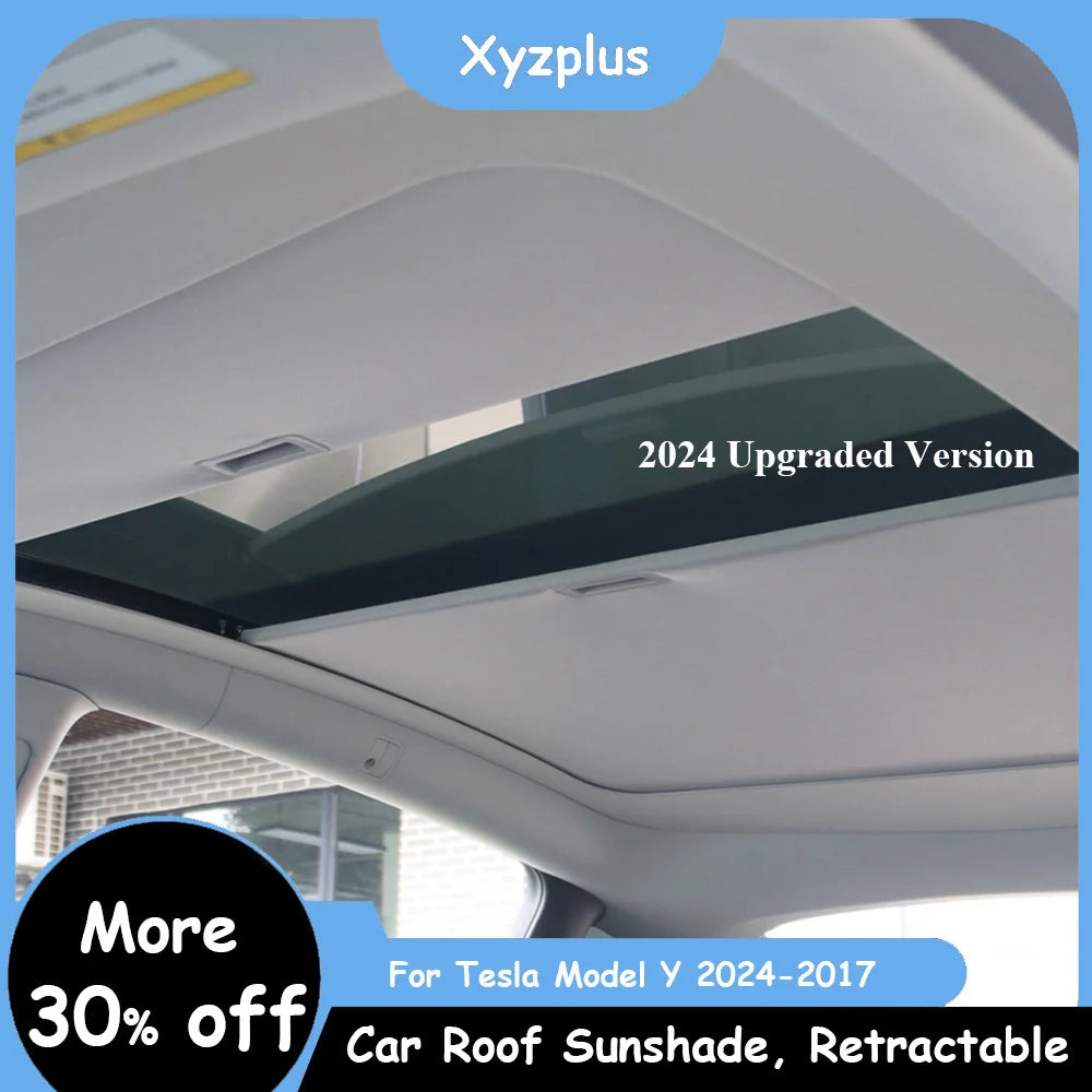 Roof Skylight sunshades for Tesla Model Y 2024 2023 Ultraviolet Isolation Low Noise Roof Cover Retractable Roof Sunshade