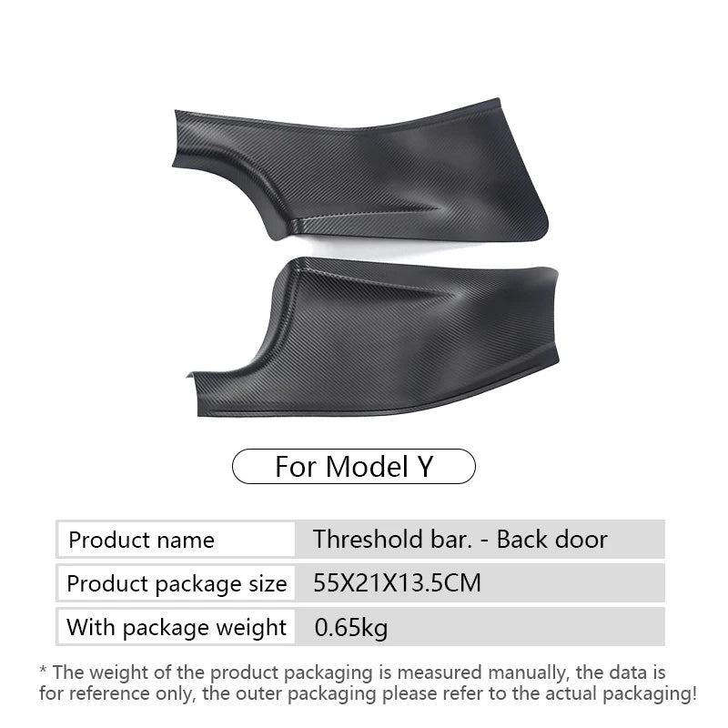 For Tesla Model Y Rear Door Sill Pad Protective Guards Cover Threshold Bumper Strip Fit Original Modely Car Anti Kick Pads ABS