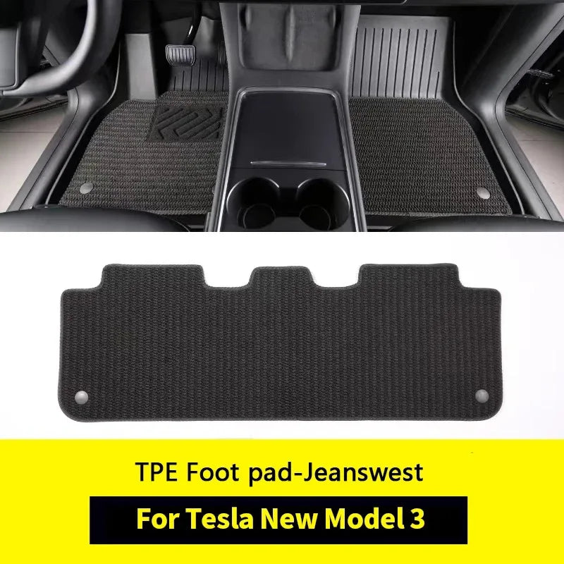 Floor Mats for New Tesla Model 3 2024 Highland TPE Waterproof Wear-resistant Luggage Mat Foot Pads Rear Trunk Mats Accessories