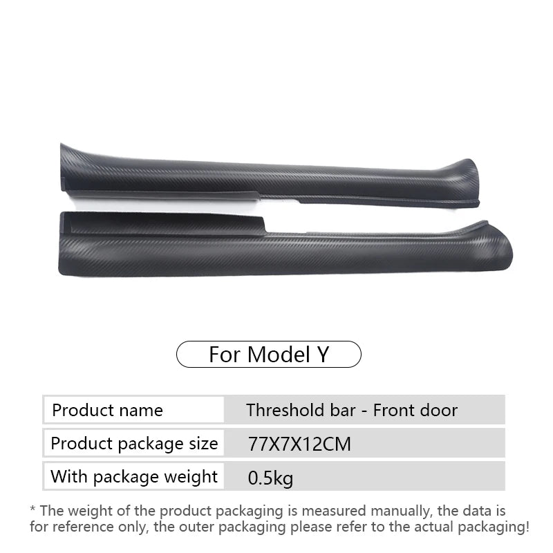 For Tesla Model Y Rear Door Sill Pad Protective Guards Cover Threshold Bumper Strip Fit Original Modely Car Anti Kick Pads ABS