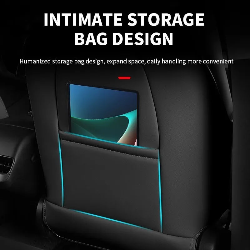 For Tesla Model 3 Model Y 2023 Seat Backrest Kick Pad Leather Protective Cover Anti-Kick Pad Interior Car Accessories