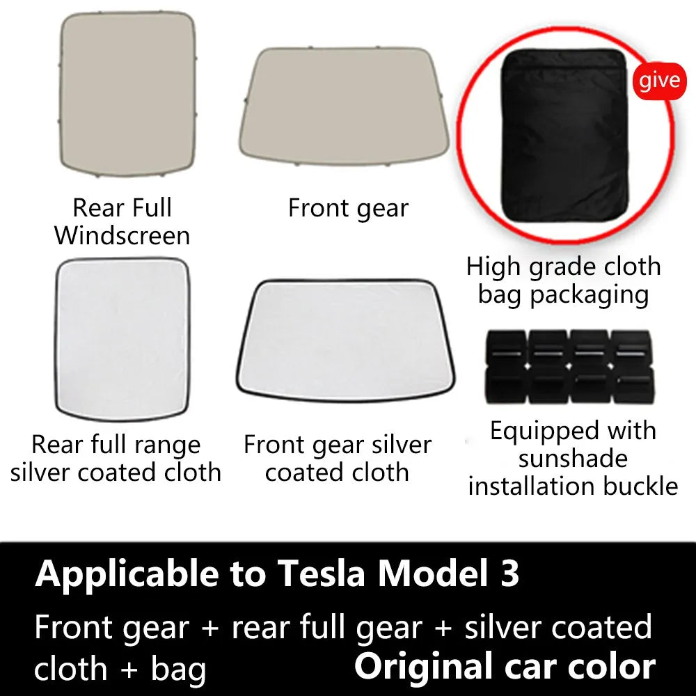 Model3 2023 Sunshade Car Sun Visor Rear Front Sun Shade For Tesla Model 3 2022 Accessories Roof Skylight Shades Protector