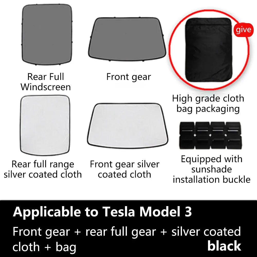 Model3 2023 Sunshade Car Sun Visor Rear Front Sun Shade For Tesla Model 3 2022 Accessories Roof Skylight Shades Protector