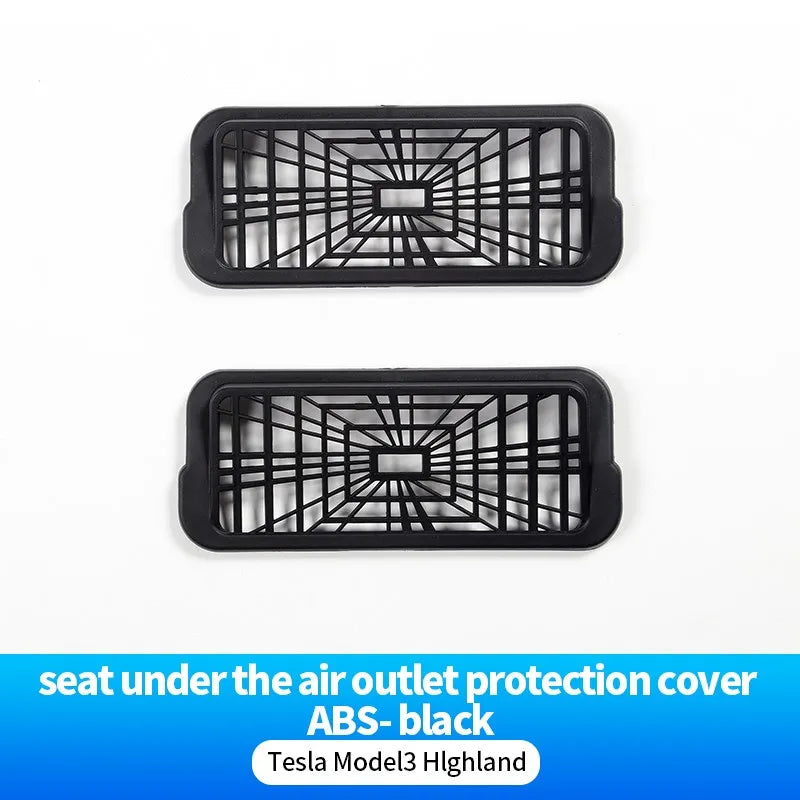 For Tesla Model 3 Highland 2024 Under Seat Rear Air Vent Protect Cover Anti-blocking Backseat Outlet Grille Protector Accessorie