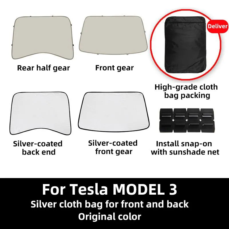 Model3 2023 Sunshade Car Sun Visor Rear Front Sun Shade For Tesla Model 3 2022 Accessories Roof Skylight Shades Protector