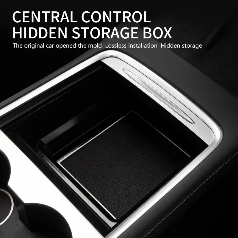 For Tesla Model 3 Y 2021 2022 Center Storage Box Center Console Organizer Box Central Armrest Storage Case Interior Accessories