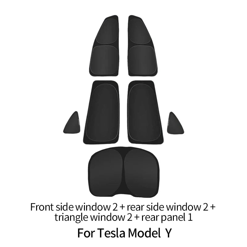 Privacy Full Sunshade For Tesla Model 3 Highland 2024 Side Windows Front Windshield Sun Shades Cover Sunproof UV Rays for Hiking