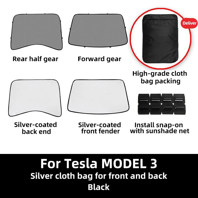 Model3 2023 Sunshade Car Sun Visor Rear Front Sun Shade For Tesla Model 3 2022 Accessories Roof Skylight Shades Protector