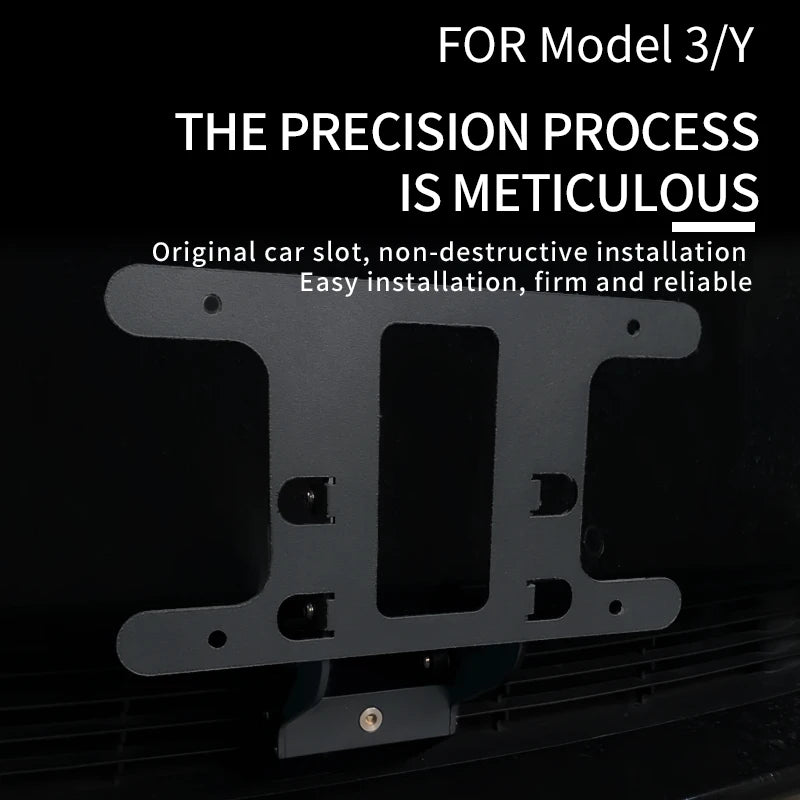 No Drill License Plate Holder for Tesla Model 3/Y 2017-2023 With Anti-Theft Features Front License Plate Bracket Mounting