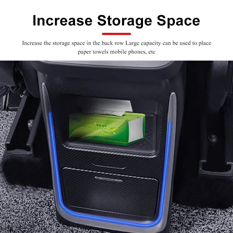 New Rear Central Storage Box Center Console Storage Case for Tesla Model Y 2022 Accessories Auto Parts Interior Parts 2021