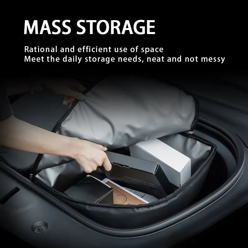 For Tesla Model Y 2017-2023 Front Trunk Storage Bag Auto Interior Accessories Oxford Cloth Wear-resistant Portable Organizer Bag