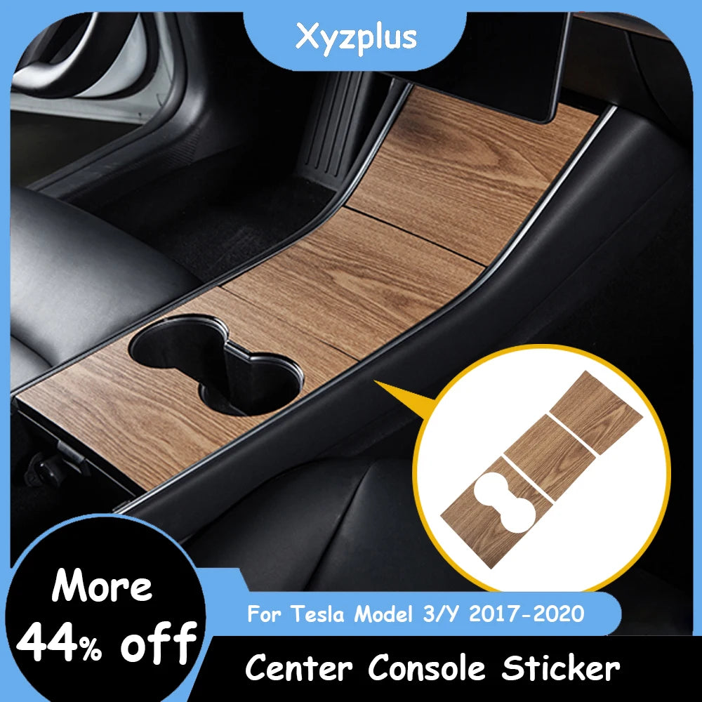 Model3 Car Center Console Wrap Sticker For Tesla Model 3 Y 2020 Wood Console Grain Accessories For Tesla Model Three accessory